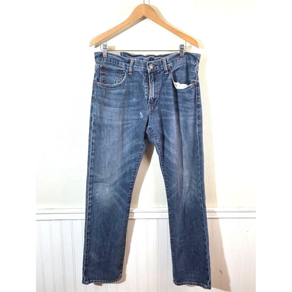 Polo Ralph Lauren Y2k Hampton Straight Jeans Mens 32x32 Medium Wash Cotton Denim